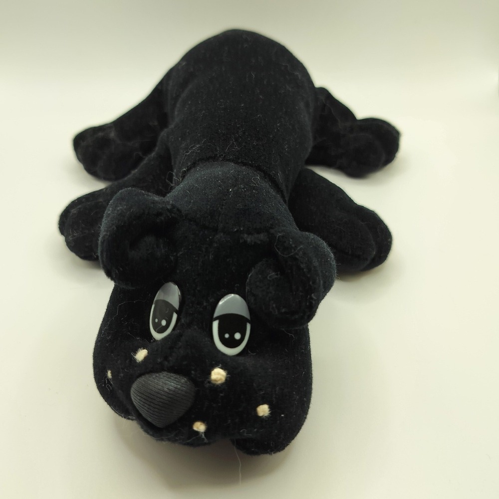 Vintage 1984‎ Pound Puppies Black Plush Dog Toy Small Irwin Toy Ltd Retro 80s
